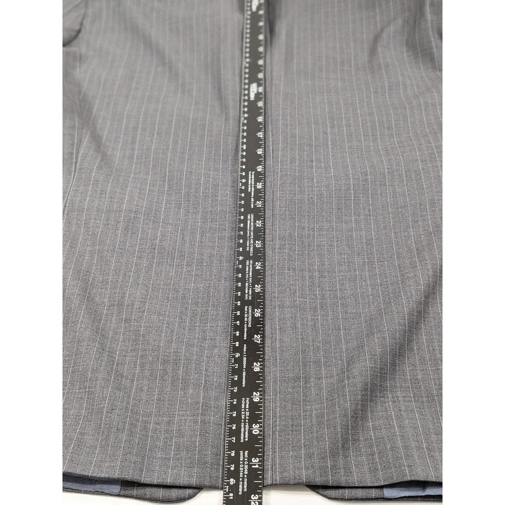 Mens Lauren Ralph Lauren Blazer Sport Coat Sports Jacket Gray Pin Stripe 48R‎